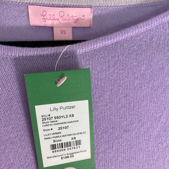 Cashmere Lily Pulitzer sweater never worn size XS. Runs large - Picture 2 of 3